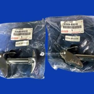 Toyota Landcruiser 40 series Genuine Toyota chrome bonnet catch pair 53506-60010   FJ40 HJ45 BJ42 FJ45 HJ47